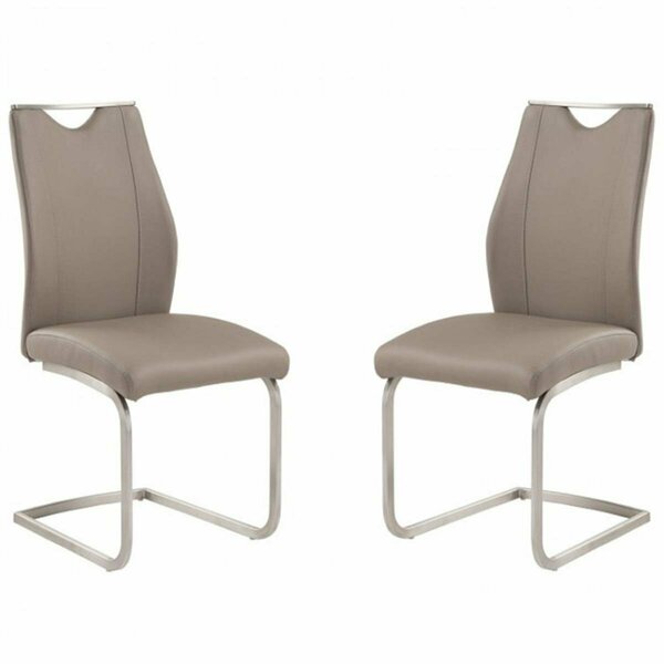 Bedding Beyond Bravo Contemporary Side Chair In Coffee and Stainless Steel BE171143